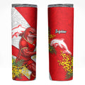 Dolphins Skinny Tumbler Golden Wattle Floral Polynesian - Australian Flower - Rugby Mascot