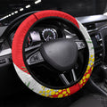 Dolphins Steering Wheel Cover Golden Wattle Floral Polynesian - Australian Flower - Rugby Mascot