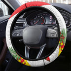 Dolphins Steering Wheel Cover Golden Wattle Floral Polynesian - Australian Flower - Rugby Mascot