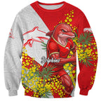 Dolphins Sweatshirt Golden Wattle Floral Polynesian - Australian Flower - Rugby Mascot