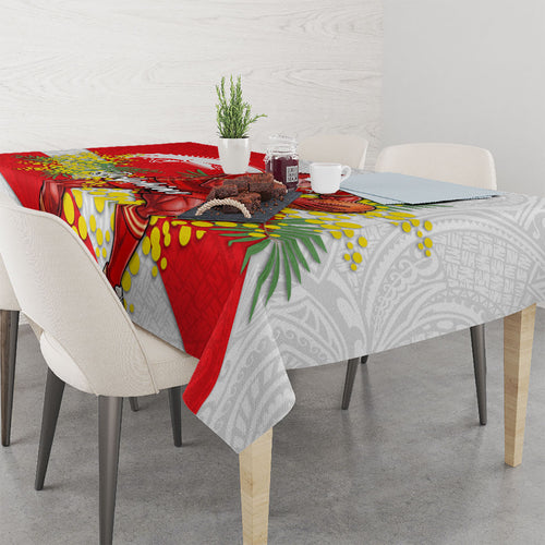 Dolphins Tablecloth Golden Wattle Floral Polynesian - Australian Flower - Rugby Mascot