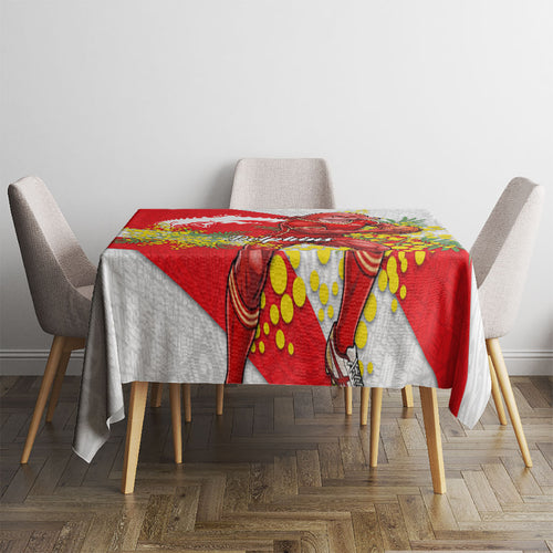 Dolphins Tablecloth Golden Wattle Floral Polynesian - Australian Flower - Rugby Mascot