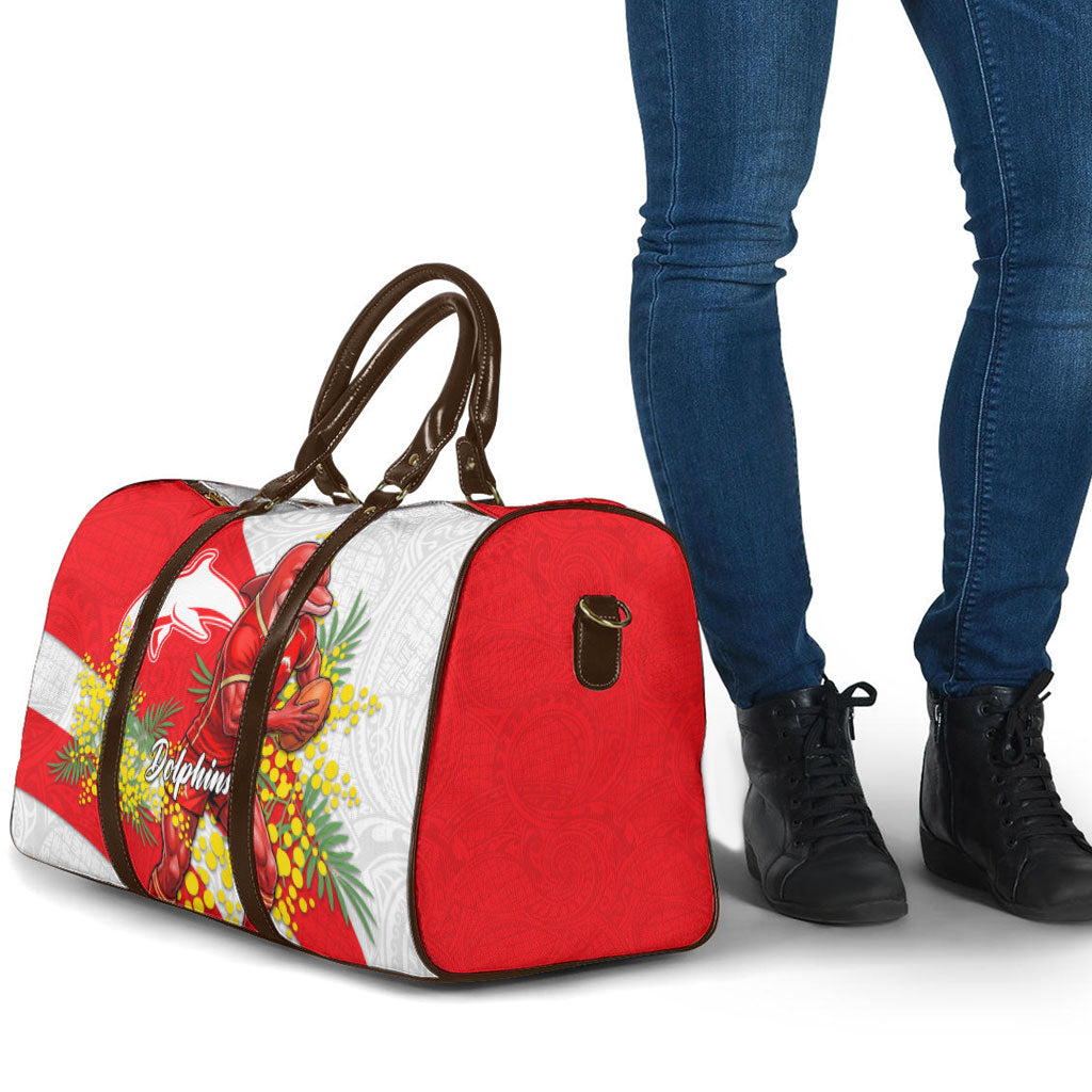 Dolphins Travel Bag Golden Wattle Floral Polynesian - Australian Flower - Rugby Mascot