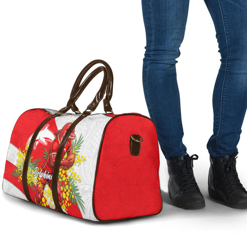 Dolphins Travel Bag Golden Wattle Floral Polynesian - Australian Flower - Rugby Mascot