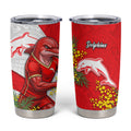 Dolphins Tumbler Cup Golden Wattle Floral Polynesian - Australian Flower - Rugby Mascot