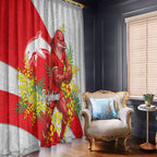 Dolphins Window Curtain Golden Wattle Floral Polynesian - Australian Flower - Rugby Mascot
