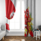 Dolphins Window Curtain Golden Wattle Floral Polynesian - Australian Flower - Rugby Mascot
