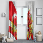 Dolphins Window Curtain Golden Wattle Floral Polynesian - Australian Flower - Rugby Mascot