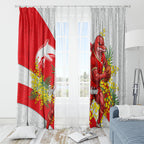Dolphins Window Curtain Golden Wattle Floral Polynesian - Australian Flower - Rugby Mascot