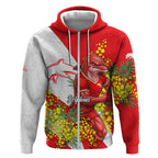 Dolphins Zip Hoodie Golden Wattle Floral Polynesian - Australian Flower - Rugby Mascot