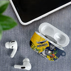 North Queensland Cowboys AirPods Case Golden Wattle Floral Polynesian - Australian Flower - Rugby Mascot