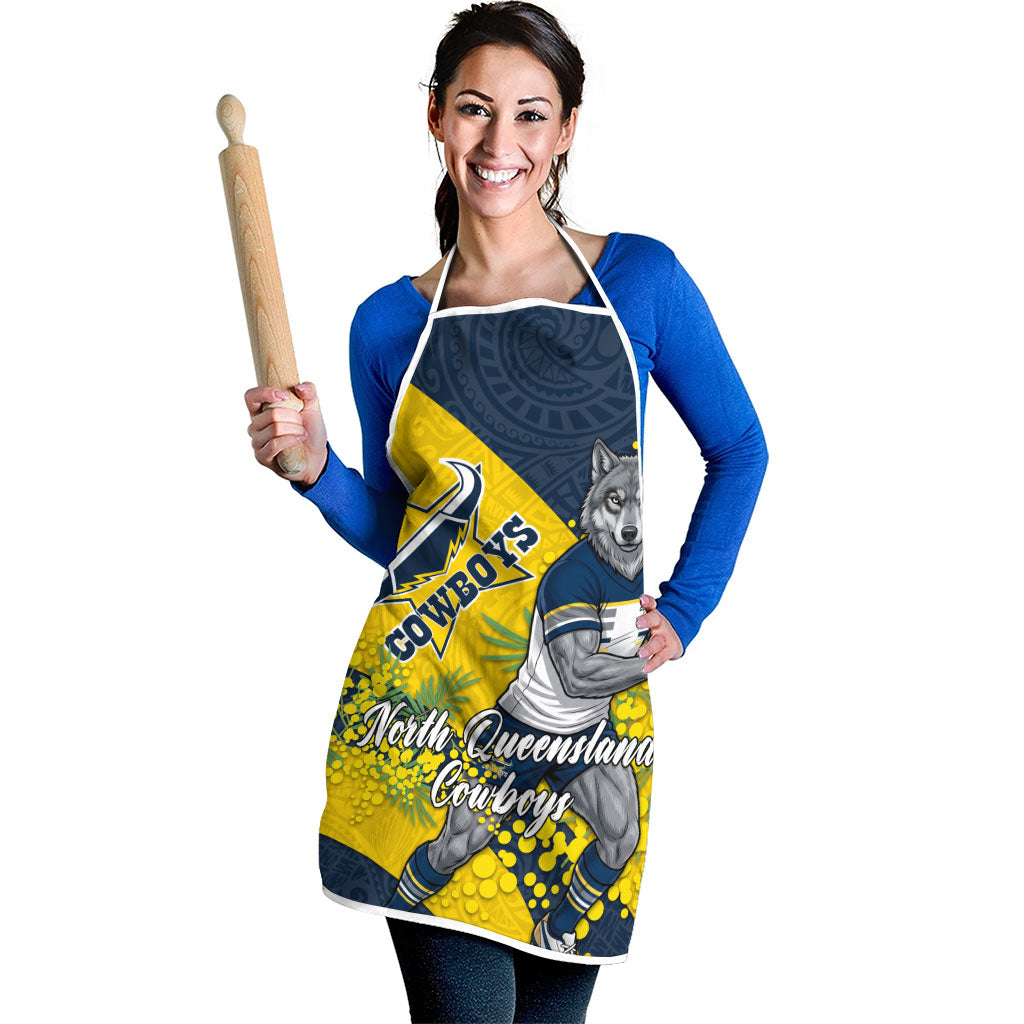 North Queensland Cowboys Apron Golden Wattle Floral Polynesian - Australian Flower - Rugby Mascot