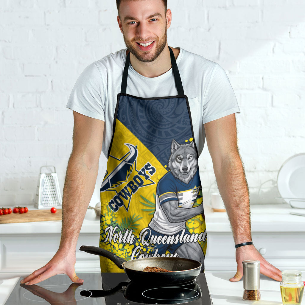 North Queensland Cowboys Apron Golden Wattle Floral Polynesian - Australian Flower - Rugby Mascot