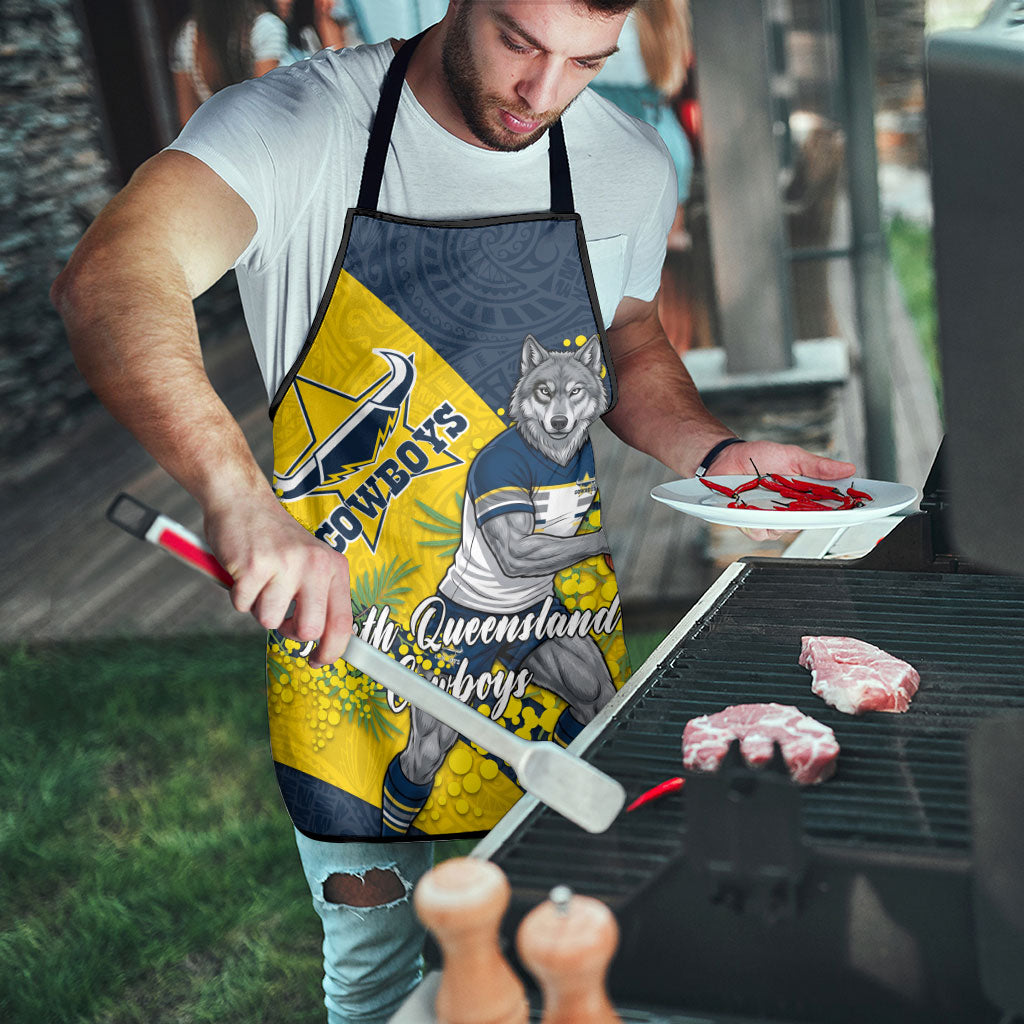 North Queensland Cowboys Apron Golden Wattle Floral Polynesian - Australian Flower - Rugby Mascot