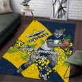 North Queensland Cowboys Area Rug Golden Wattle Floral Polynesian - Australian Flower - Rugby Mascot
