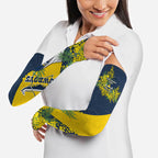North Queensland Cowboys Arm Sleeves Golden Wattle Floral Polynesian - Australian Flower - Rugby Mascot