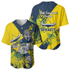 North Queensland Cowboys Baseball Jersey Golden Wattle Floral Polynesian - Australian Flower - Rugby Mascot