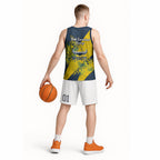 North Queensland Cowboys Basketball Jersey Golden Wattle Floral Polynesian - Australian Flower - Rugby Mascot