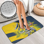 North Queensland Cowboys Bathroom Set Golden Wattle Floral Polynesian - Australian Flower - Rugby Mascot