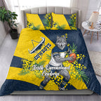 North Queensland Cowboys Bedding Set Golden Wattle Floral Polynesian - Australian Flower - Rugby Mascot