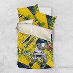 North Queensland Cowboys Bedding Set Golden Wattle Floral Polynesian - Australian Flower - Rugby Mascot