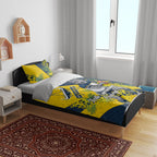 North Queensland Cowboys Bedding Set Golden Wattle Floral Polynesian - Australian Flower - Rugby Mascot