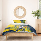 North Queensland Cowboys Bedding Set Golden Wattle Floral Polynesian - Australian Flower - Rugby Mascot