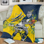 North Queensland Cowboys Blanket Golden Wattle Floral Polynesian - Australian Flower - Rugby Mascot