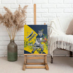 North Queensland Cowboys Canvas Wall Art Golden Wattle Floral Polynesian - Australian Flower - Rugby Mascot