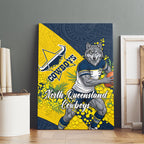 North Queensland Cowboys Canvas Wall Art Golden Wattle Floral Polynesian - Australian Flower - Rugby Mascot