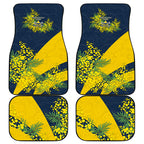North Queensland Cowboys Car Mats Golden Wattle Floral Polynesian - Australian Flower - Rugby Mascot