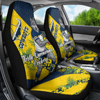 North Queensland Cowboys Car Seat Cover Golden Wattle Floral Polynesian - Australian Flower - Rugby Mascot