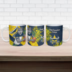 North Queensland Cowboys Ceramic Mug Golden Wattle Floral Polynesian - Australian Flower - Rugby Mascot
