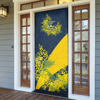 North Queensland Cowboys Door Cover Golden Wattle Floral Polynesian - Australian Flower - Rugby Mascot