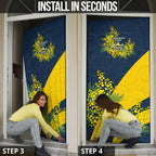North Queensland Cowboys Door Cover Golden Wattle Floral Polynesian - Australian Flower - Rugby Mascot