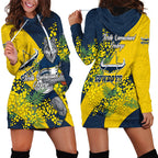 North Queensland Cowboys Hoodie Dress Golden Wattle Floral Polynesian - Australian Flower - Rugby Mascot