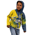 North Queensland Cowboys Kid Hoodie Golden Wattle Floral Polynesian - Australian Flower - Rugby Mascot