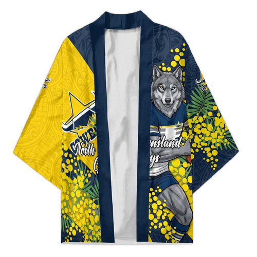North Queensland Cowboys Kimono Golden Wattle Floral Polynesian - Australian Flower - Rugby Mascot