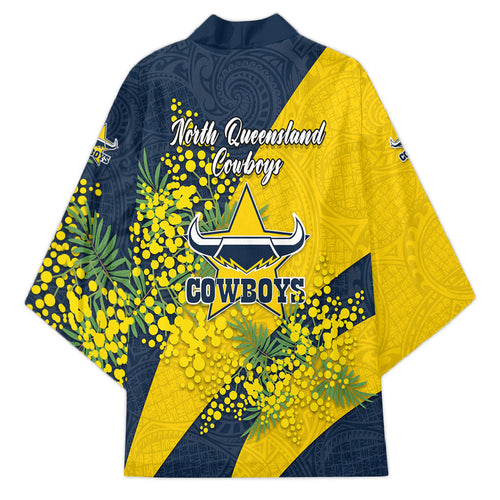 North Queensland Cowboys Kimono Golden Wattle Floral Polynesian - Australian Flower - Rugby Mascot