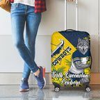 North Queensland Cowboys Luggage Cover Golden Wattle Floral Polynesian - Australian Flower - Rugby Mascot