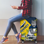 North Queensland Cowboys Luggage Cover Golden Wattle Floral Polynesian - Australian Flower - Rugby Mascot