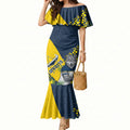 North Queensland Cowboys Mermaid Dress Golden Wattle Floral Polynesian - Australian Flower - Rugby Mascot