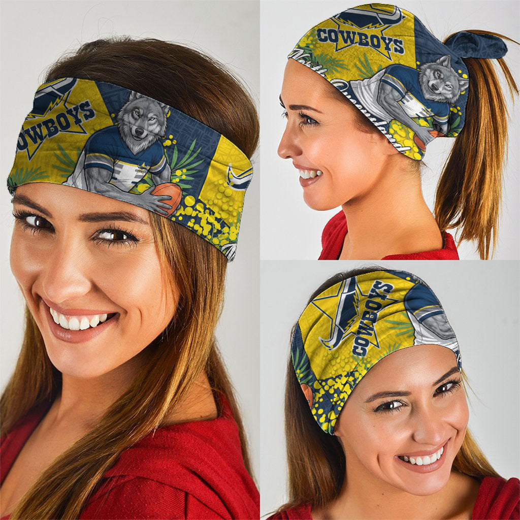 North Queensland Cowboys Neck Gaiter Golden Wattle Floral Polynesian - Australian Flower - Rugby Mascot