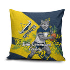 North Queensland Cowboys Pillow Cover Golden Wattle Floral Polynesian - Australian Flower - Rugby Mascot