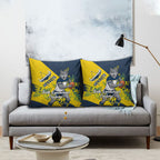 North Queensland Cowboys Pillow Cover Golden Wattle Floral Polynesian - Australian Flower - Rugby Mascot