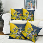 North Queensland Cowboys Pillow Cover Golden Wattle Floral Polynesian - Australian Flower - Rugby Mascot