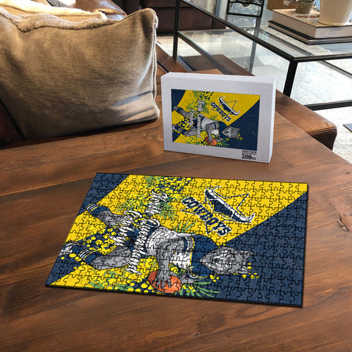 North Queensland Cowboys Puzzle Golden Wattle Floral Polynesian - Australian Flower - Rugby Mascot