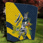 North Queensland Cowboys Quilt Golden Wattle Floral Polynesian - Australian Flower - Rugby Mascot