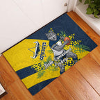 North Queensland Cowboys Rubber Doormat Golden Wattle Floral Polynesian - Australian Flower - Rugby Mascot