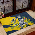 North Queensland Cowboys Rubber Doormat Golden Wattle Floral Polynesian - Australian Flower - Rugby Mascot
